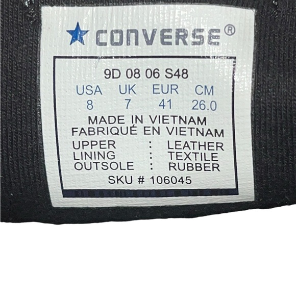 Converse Gray and Black Leather Allstars Size 8 - Picture 7 of 7